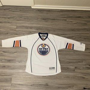 RBK | Adult Mens Large Edmonton Oilers White Blank NHL Jersey